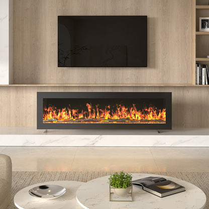 40/50/60 Inch Wall Mount Electric Multicolored Fire Fireplace