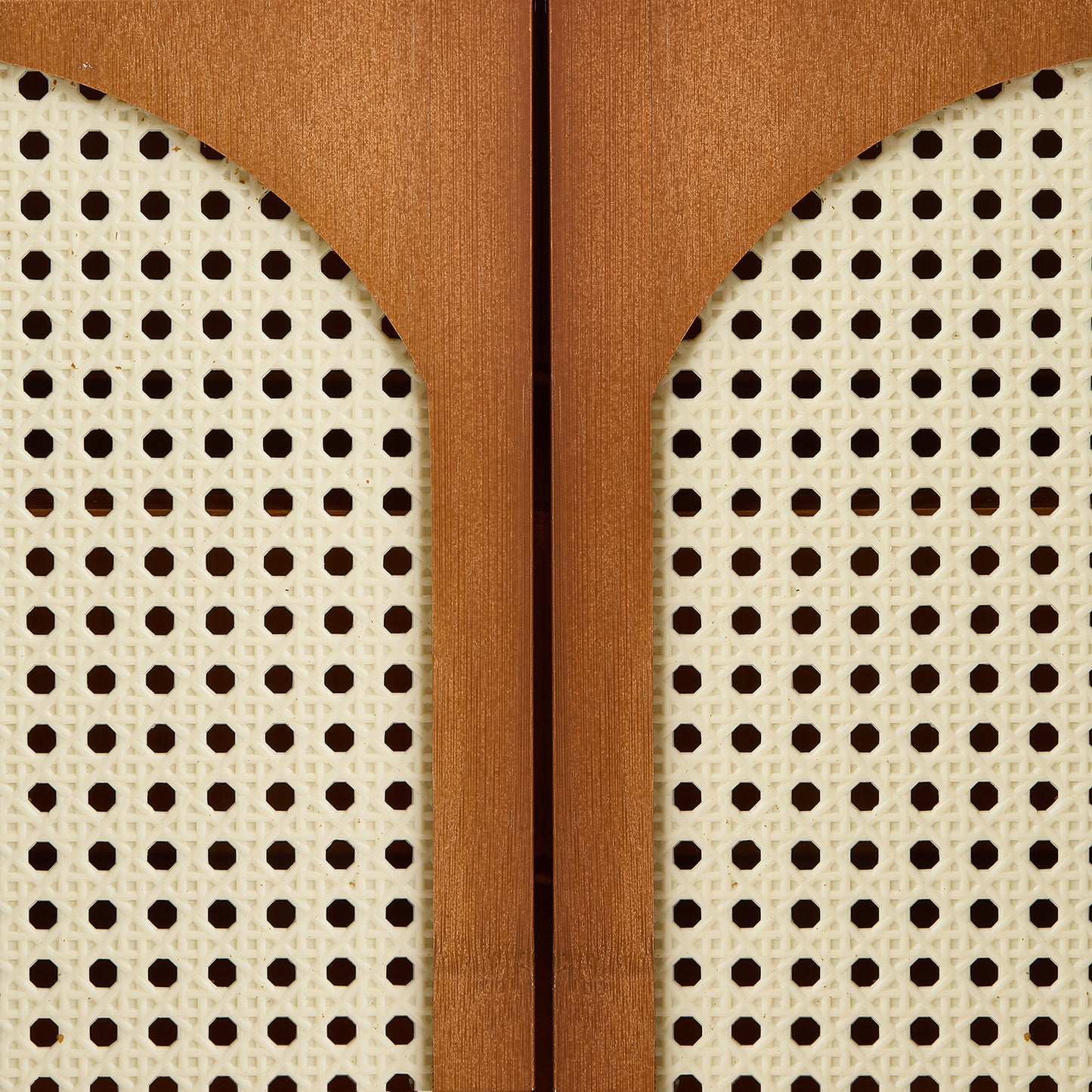 Modern Shoe Storage Cabinet with Rattan-Effect 4 Doors
