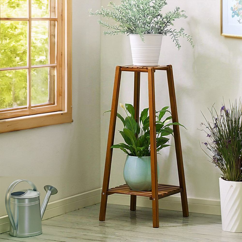 Vintage Tiered Indoor Plant Stand Solid Wood Display Shelf