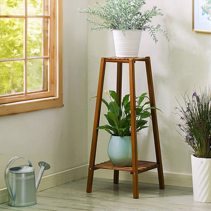 Vintage Tiered Indoor Plant Stand Solid Wood Display Shelf