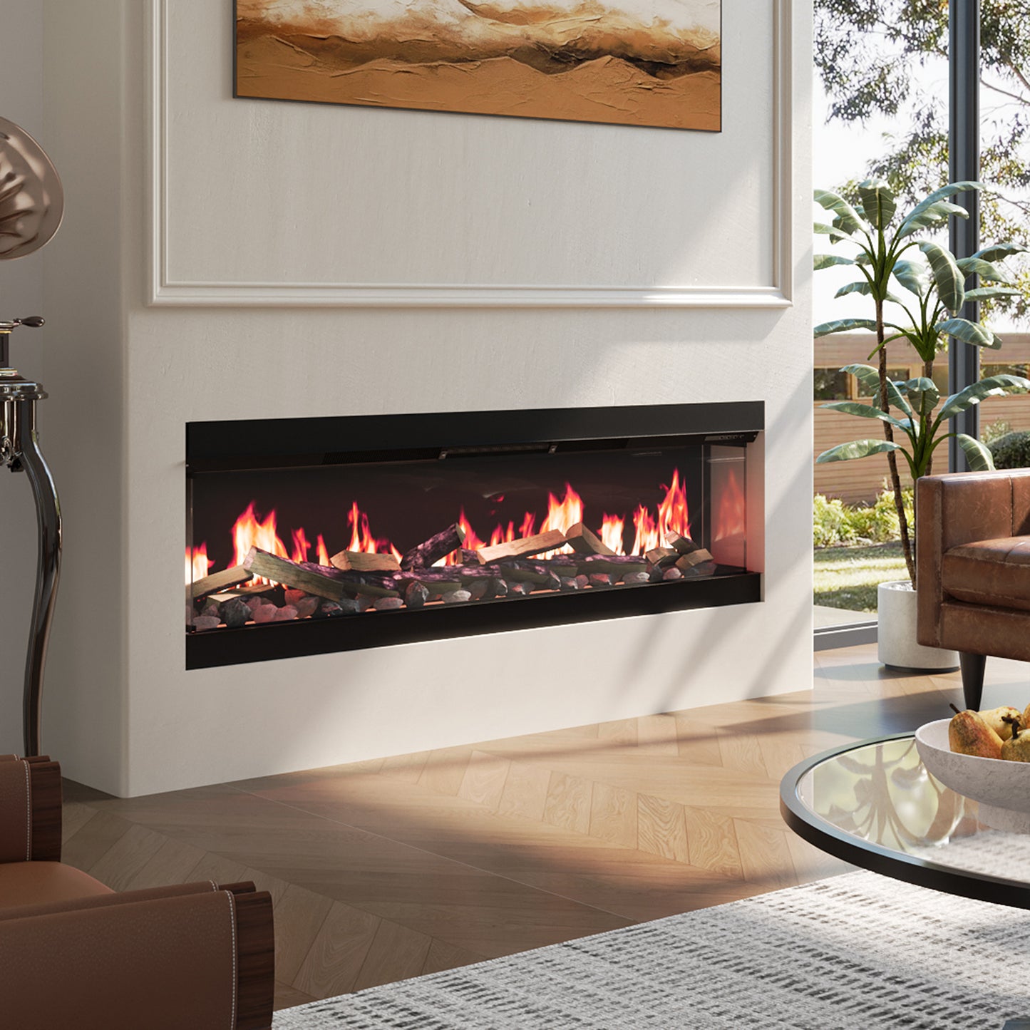 60/70-inch 3-Sided Smart Electric Fireplace