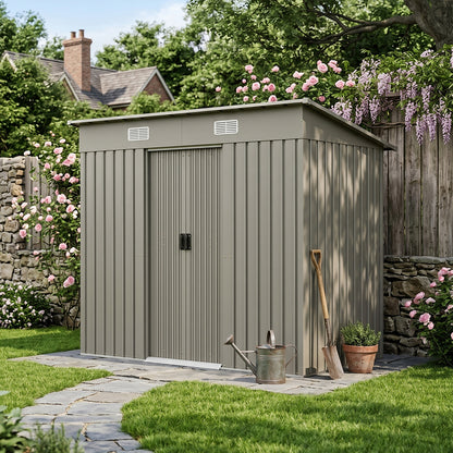4x8FT Metal Garden Storage Shed
