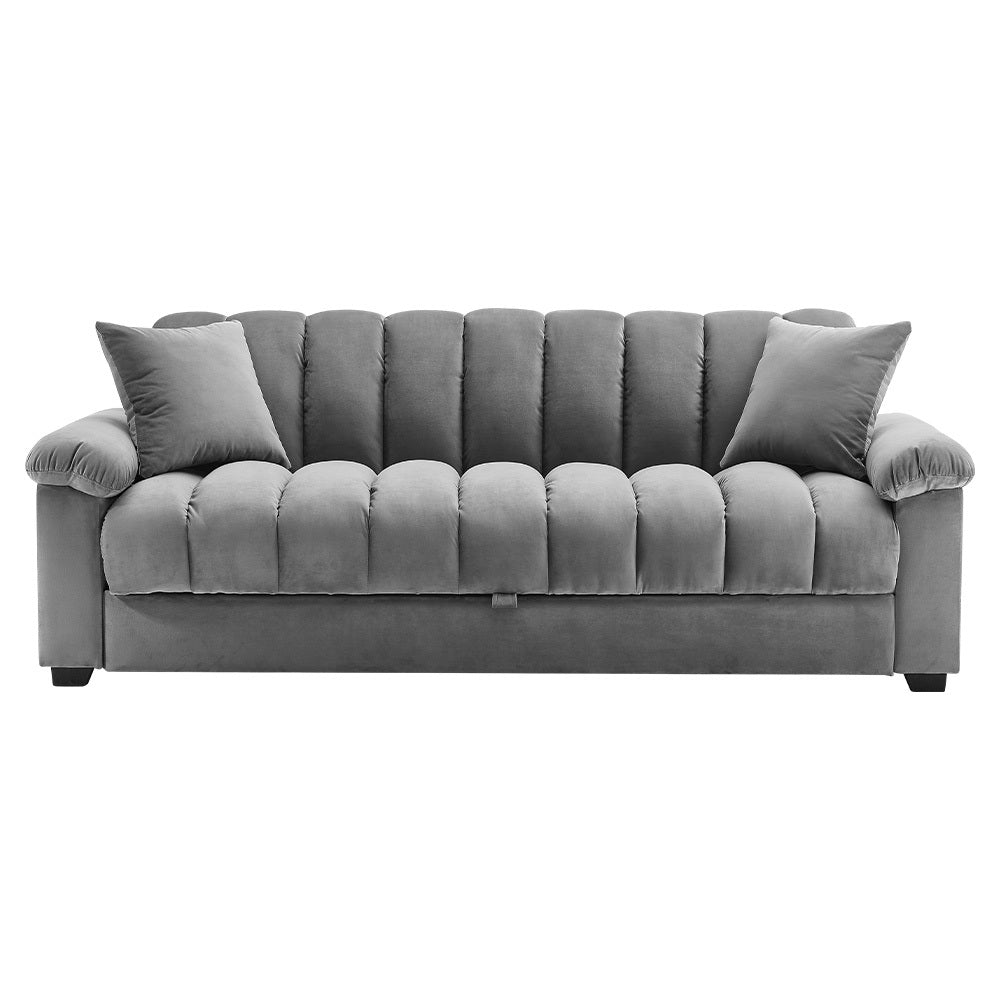 Grey Channel Sleeper Sofa Bed