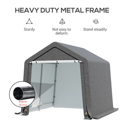 8x8FT Galvanized Tube Storage Shed