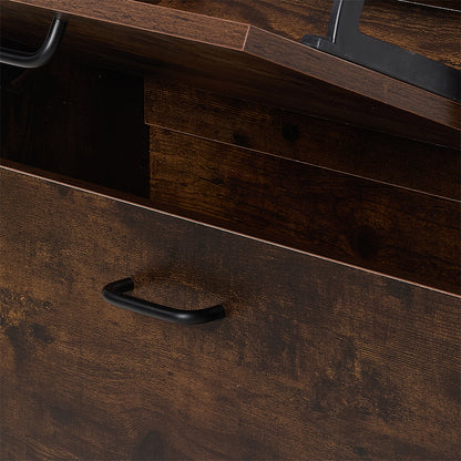 3-Tier Wooden Shoe Storage Cabinet with Flip-Down Drawers