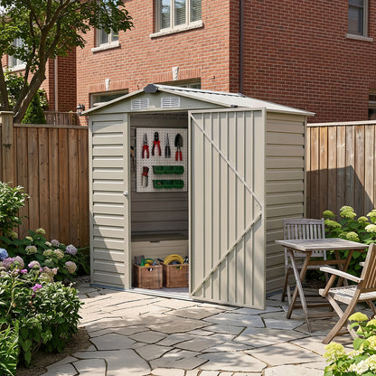 4 x 6FT Metal Apex Roof Garden Storage Shed