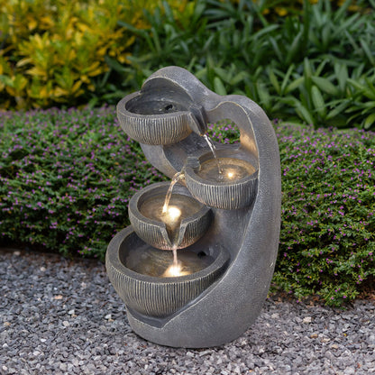 Outdoor Garden Water Fountain with LED Lights