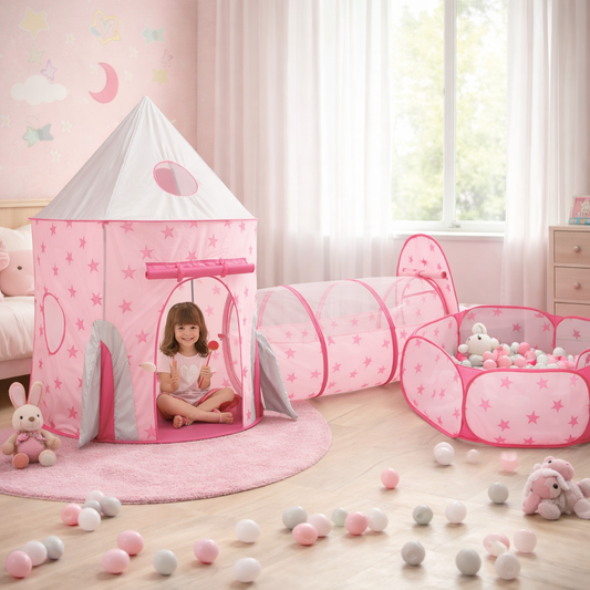Kids Pop-up Play Tent, Tunnel and Ball Pit Set