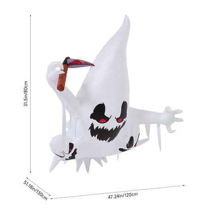 80cm Blow-Up Halloween Ghost Inflatable Decoration with Built-in LED Lights