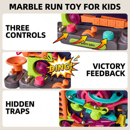 Colourful Marble Run Toy Vertical Obstacle Track with 6 Balls