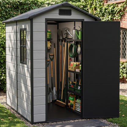 4x6 FT Outdoor Garden Plastic Storage Shed