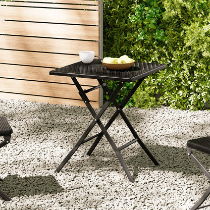 Square Rattan Folding Outdoor Bistro Table
