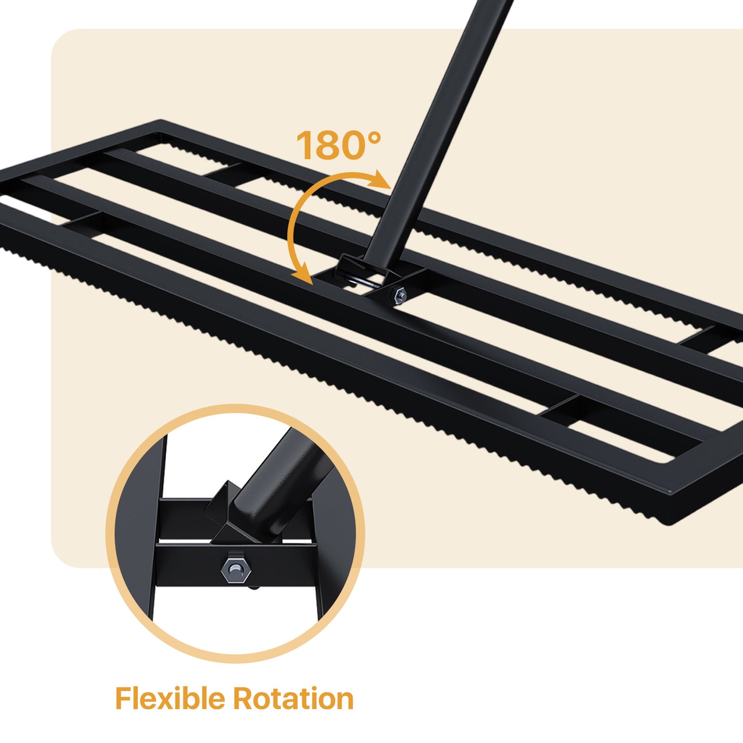 Garden Lawn Levelling Rake with Serrated Design