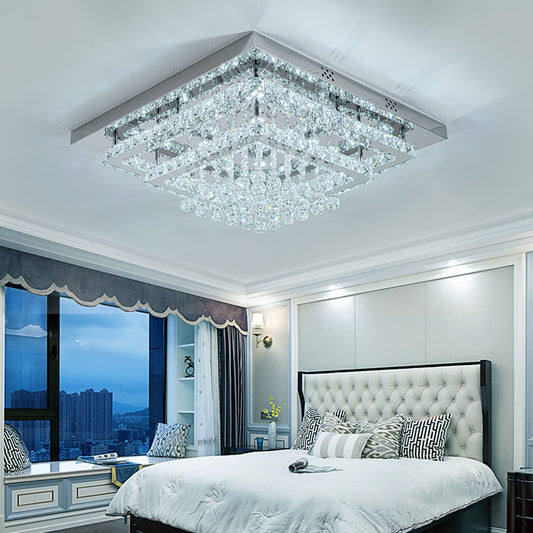 Modern Crystal LED Flush Mount Ceiling Light Fixture