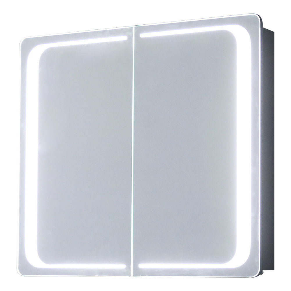 Double-Sided Door Mirror Cabinet with LED Lighting