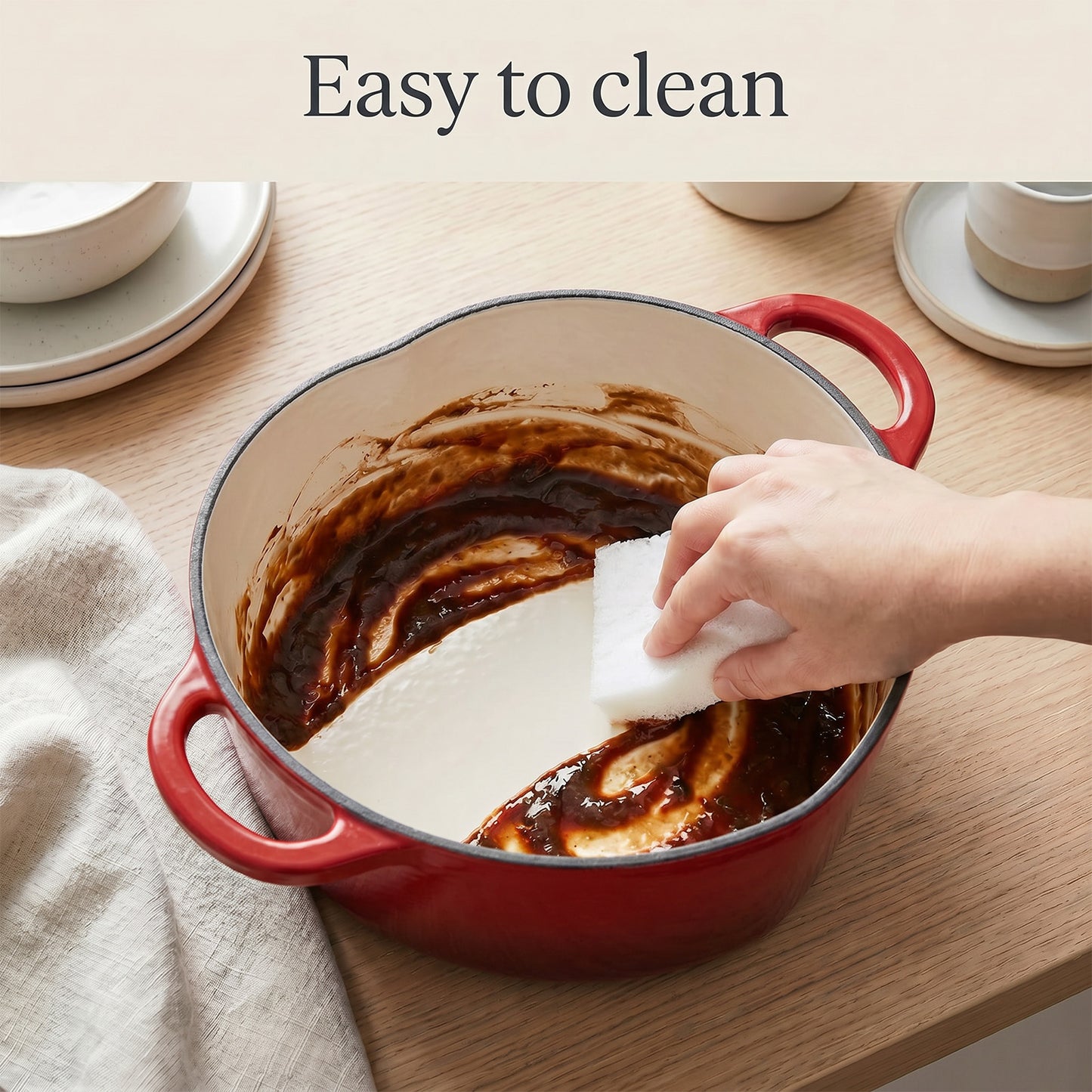 Enamelled Cast Iron Heart-Shaped Dutch Oven Pot with Lid