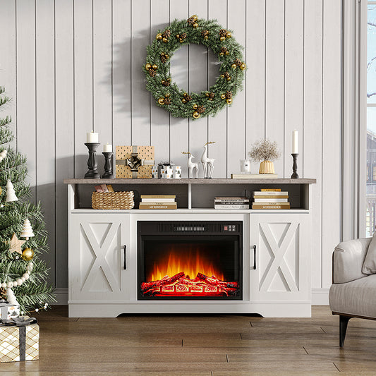 Insert Electric Fireplace TV Stand with Timer and Remote