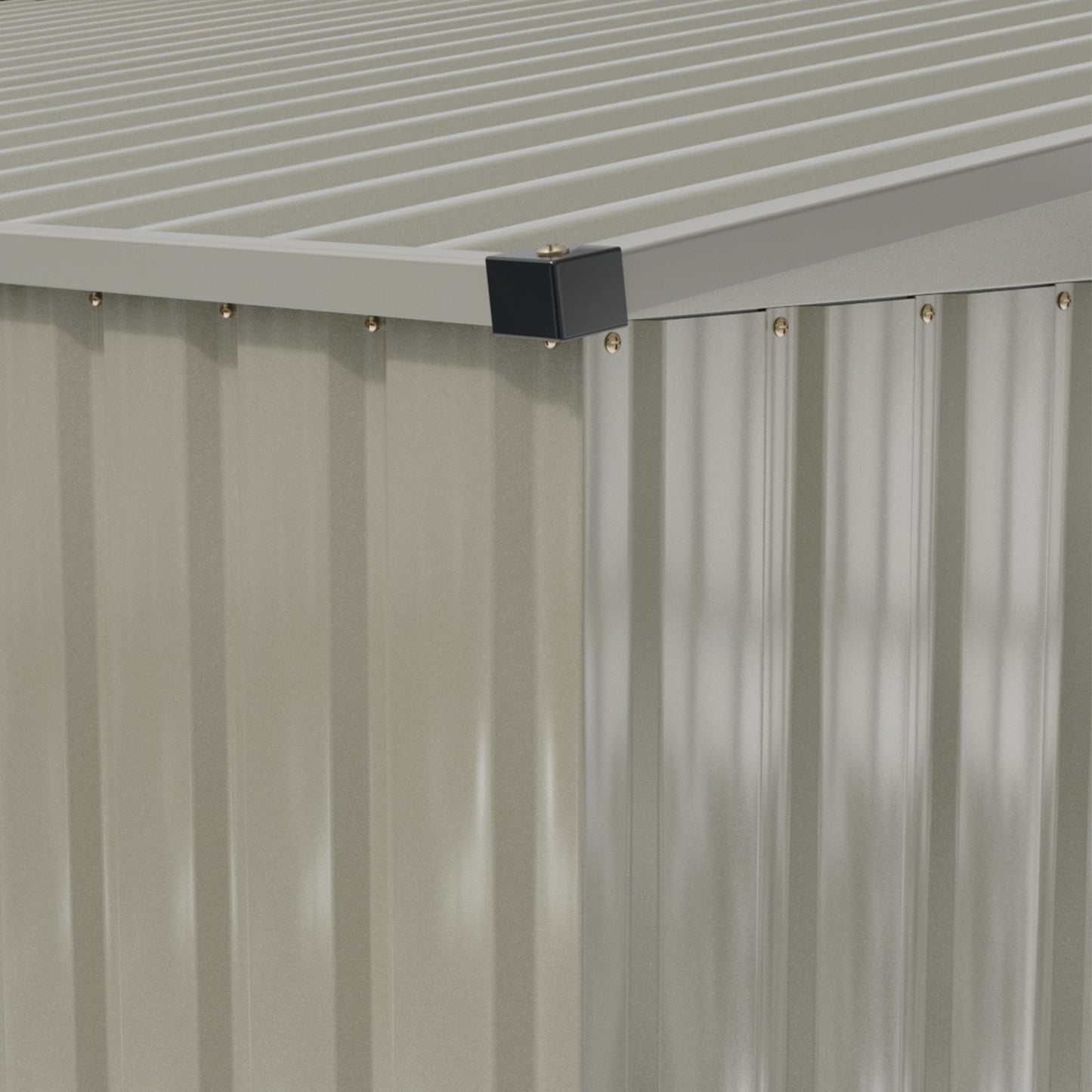 8x8FT Apex Roof Metal Garden Storage Shed with Sliding Door