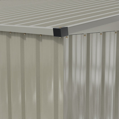 8x8FT Apex Roof Metal Garden Storage Shed with Sliding Door