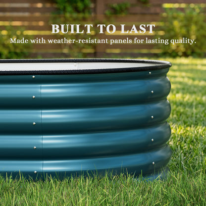 Oval-Shaped Galvanised Steel Raised Garden Bed