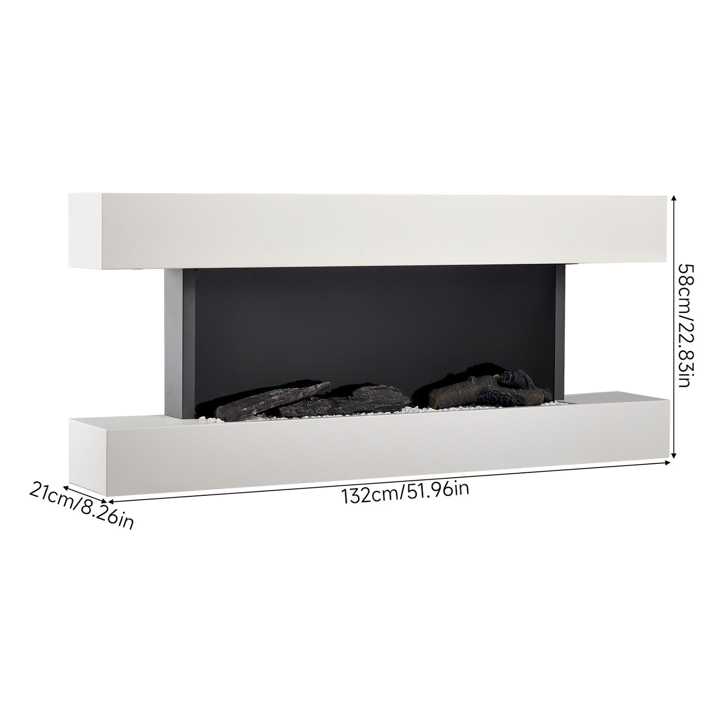 52inch Wall Mounted Electric Fireplace with Remote Control