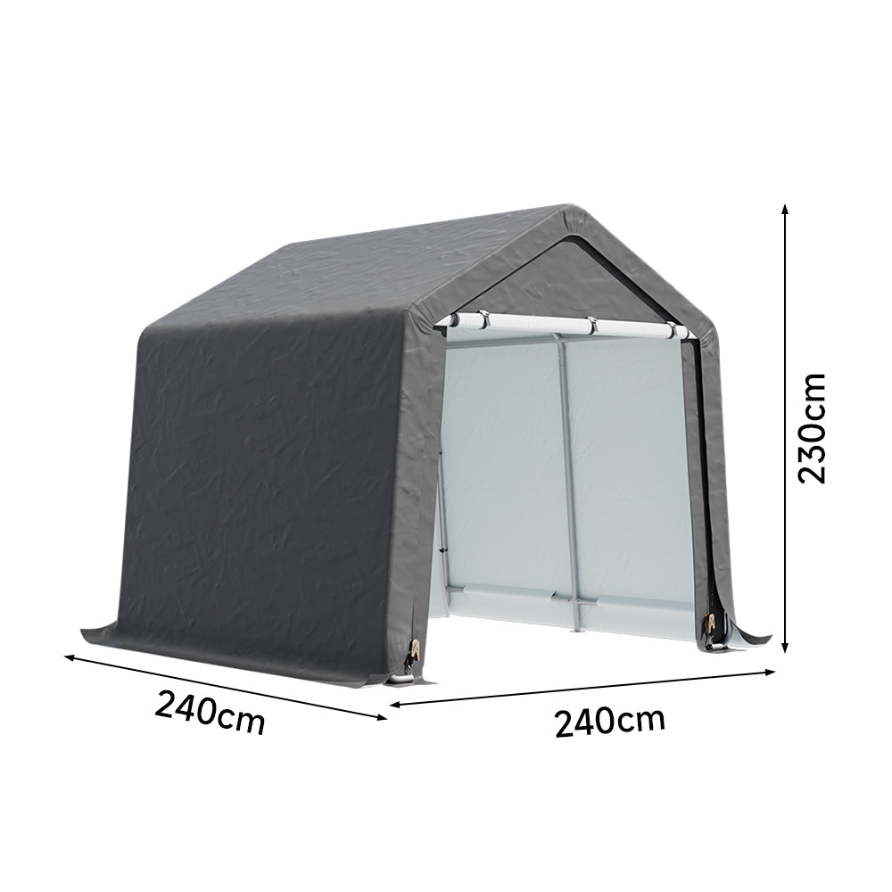 8x8FT Galvanized Tube Storage Shed