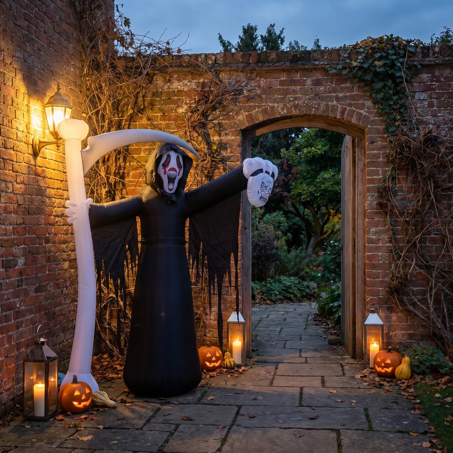 8 FT Halloween Inflatable Grim Reaper with LED Lights