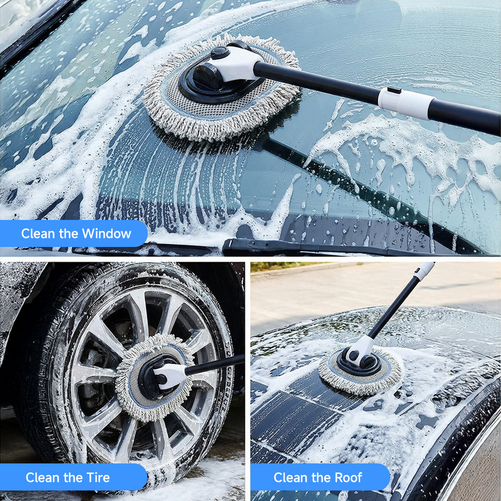 15-Degree Curved Car Wash Mop with Extendable Handle
