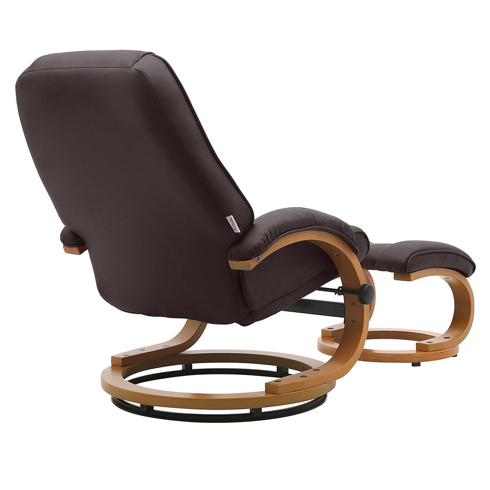 Walnut color/Black Brown/Grey/Ergonomic Executive Office Reclining Chair with Footstool