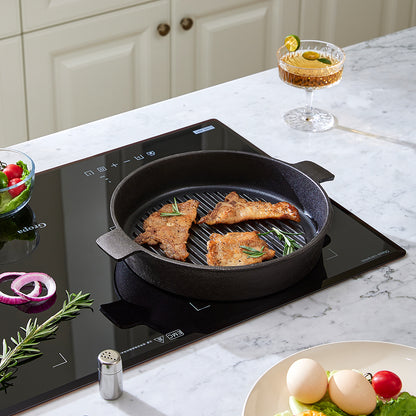 Black Round Cast Iron Grill Pan