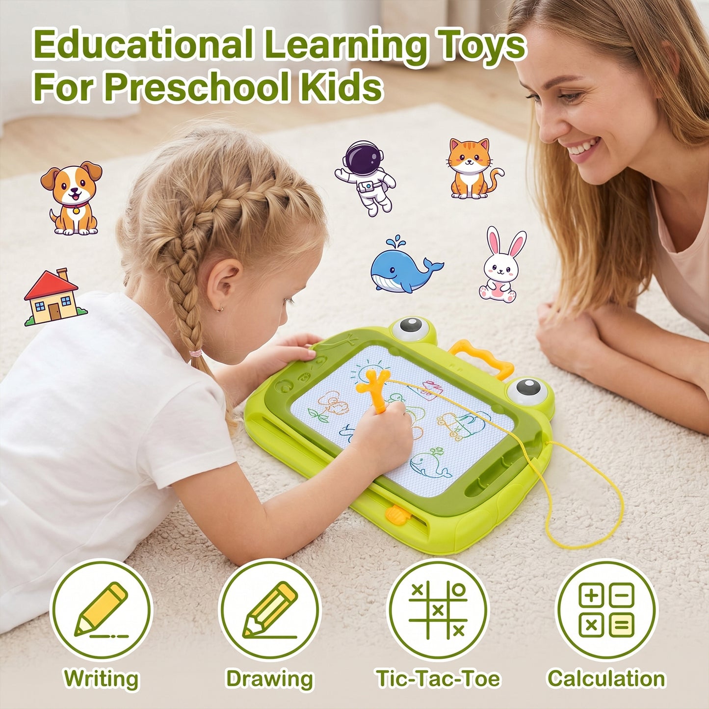Portable Cartoon Magnetic Drawing Board for Kids