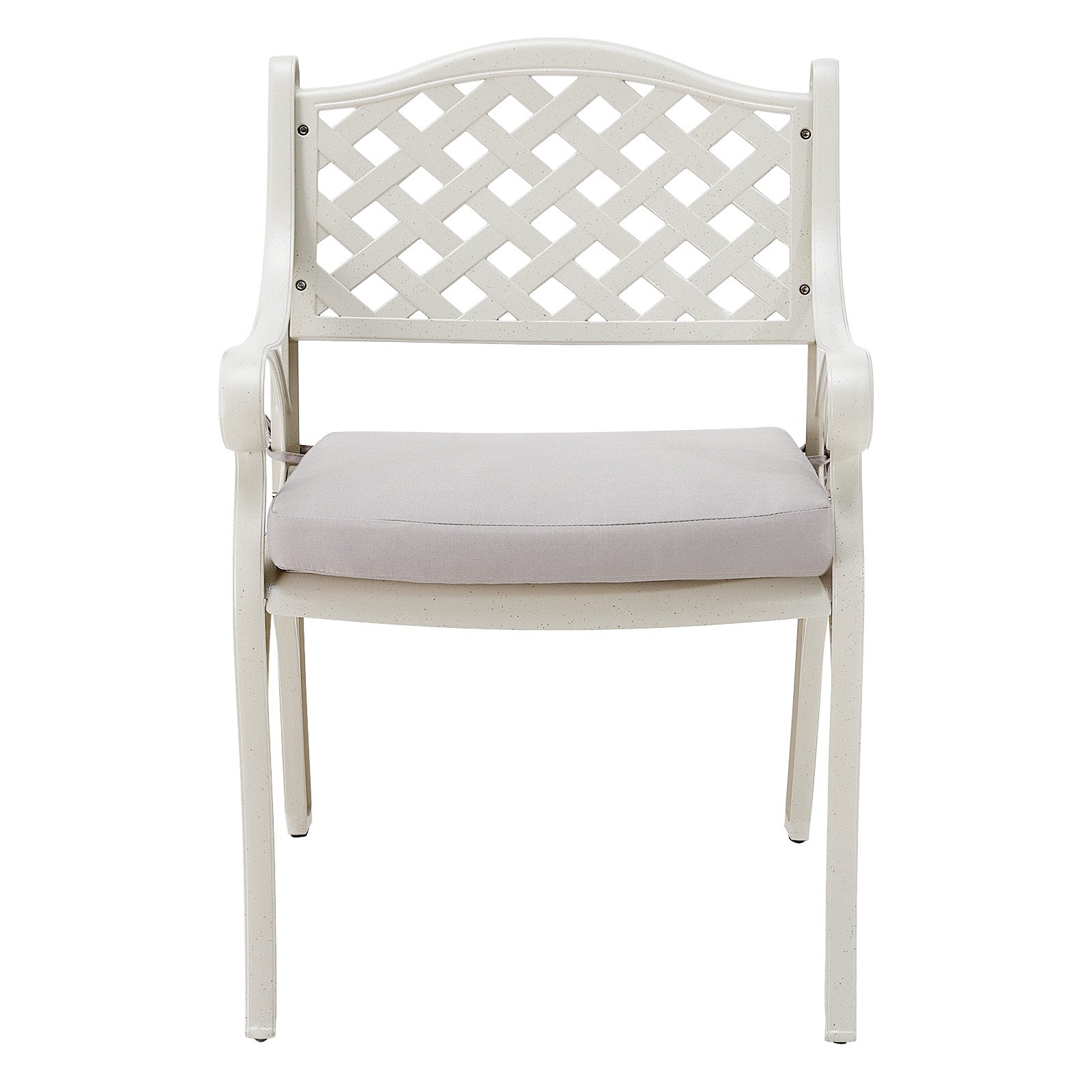 Black/ White Retro Set of 2 Cast Aluminum Garden Chairs