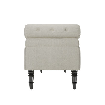 Grey/Beige Flip Top Storage Bench with Side Arms