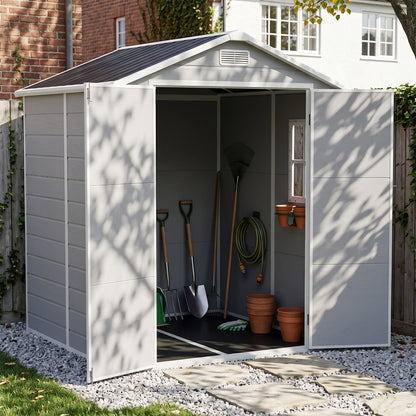 6x6 FT Outdoor Garden Plastic Storage Shed