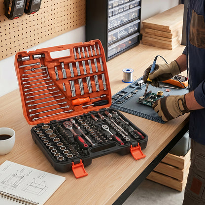 216-Piece Socket Wrench Mechanic Car Repair Tools Set