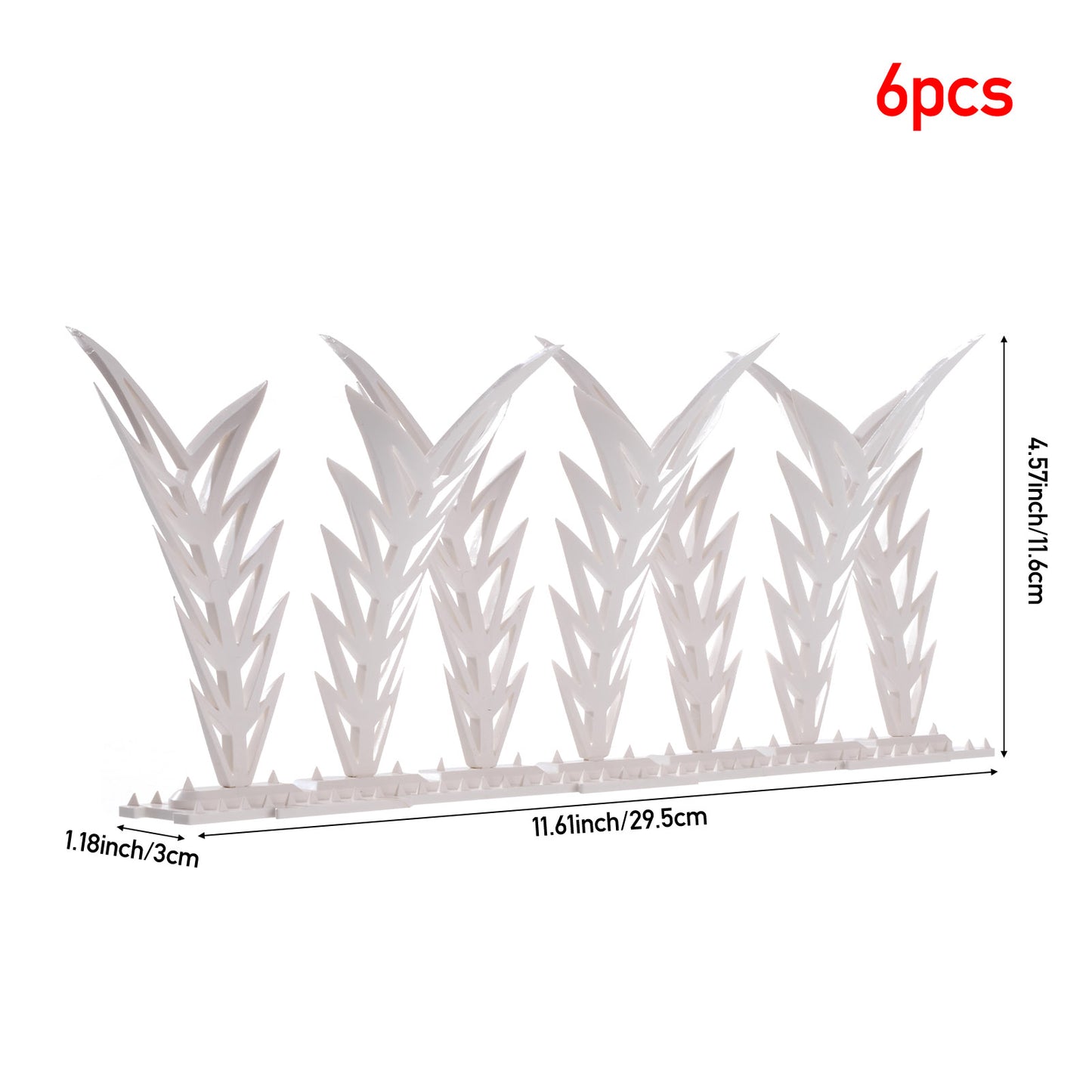 6 Pack Plastic Bird Spikes Deterrent Fence