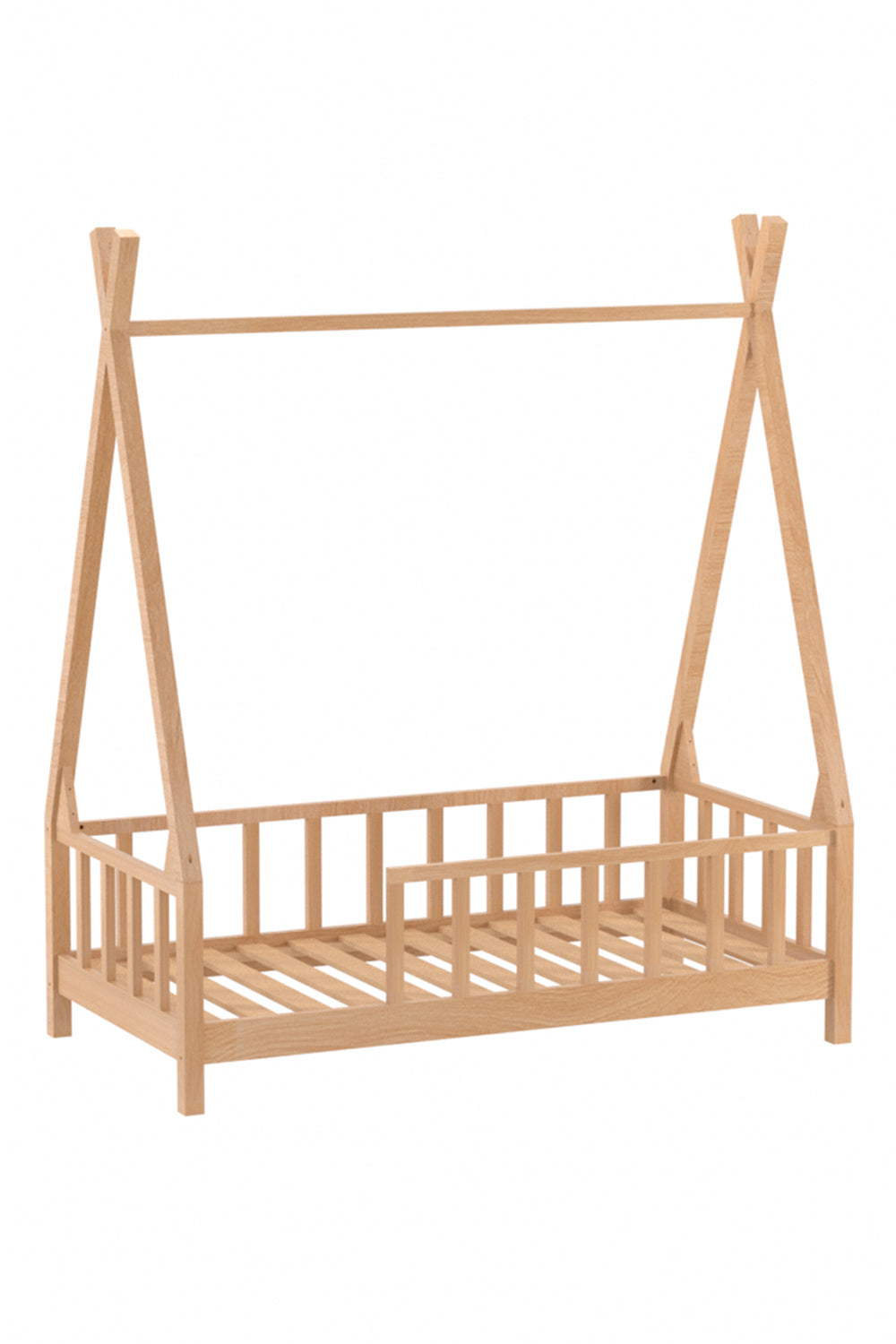 Kid’s Premium Wood House Bed Frame with Fence