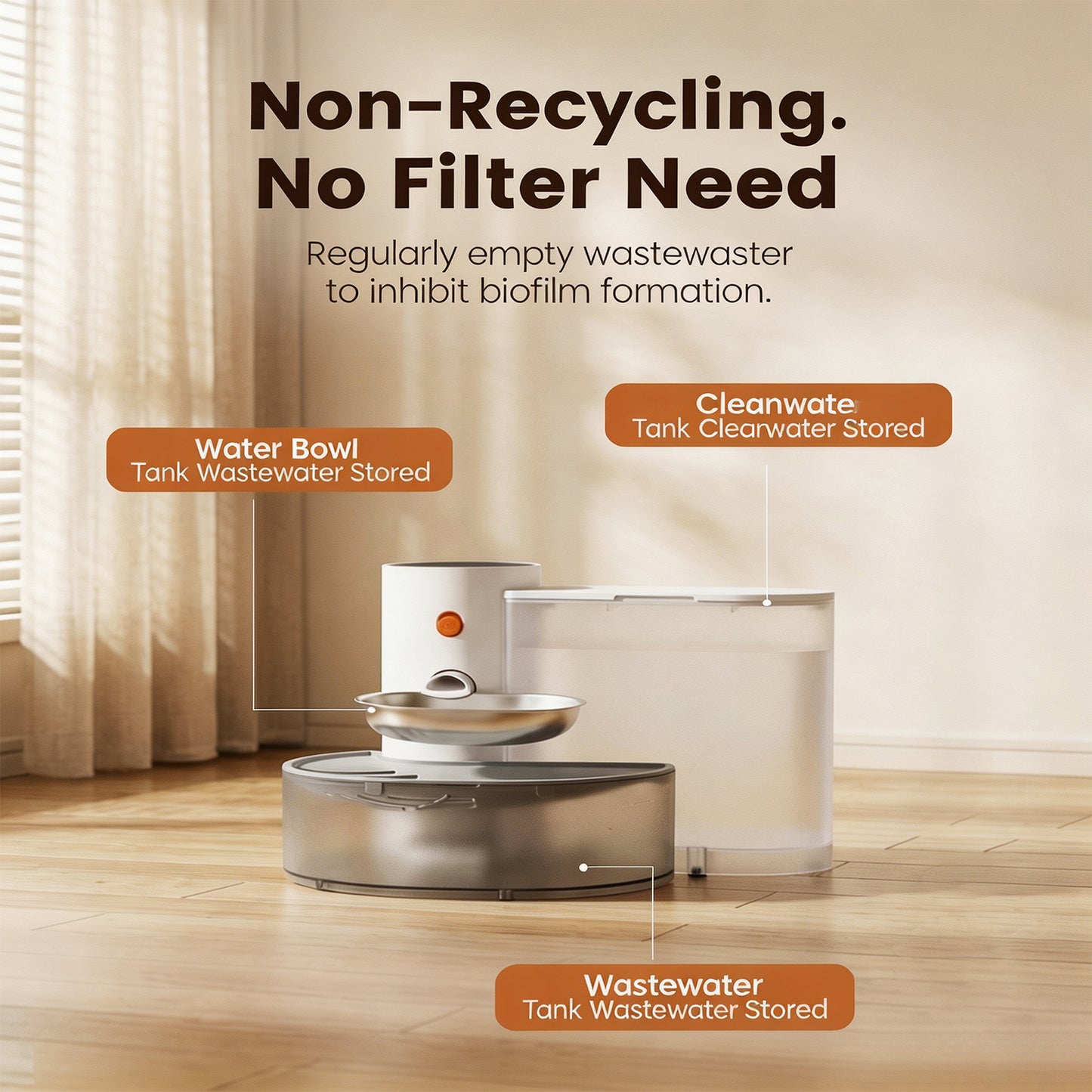 3L Rechargeable Smart Self-Refill Pet Water Fountain