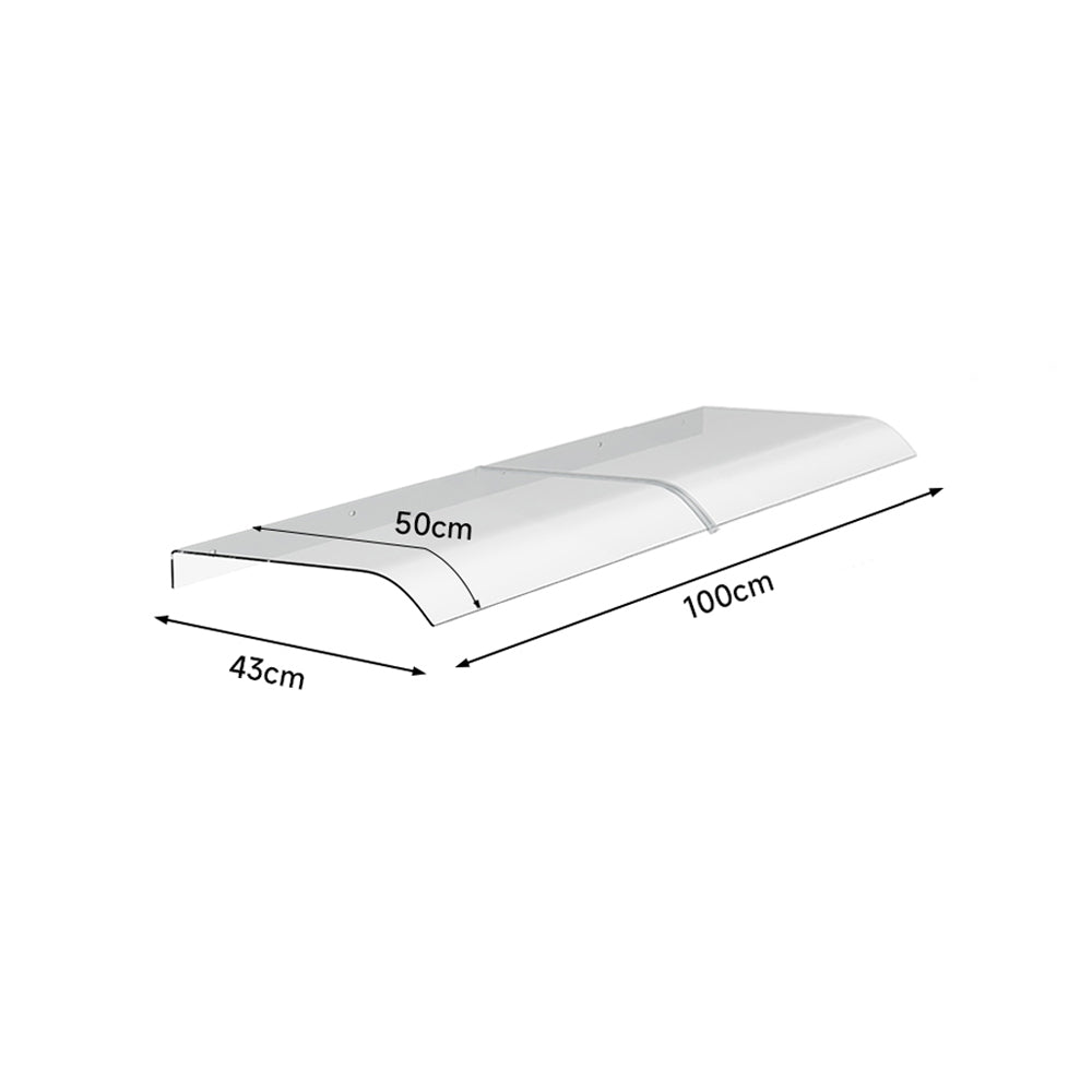 43cm W Frosted Window Door Awning