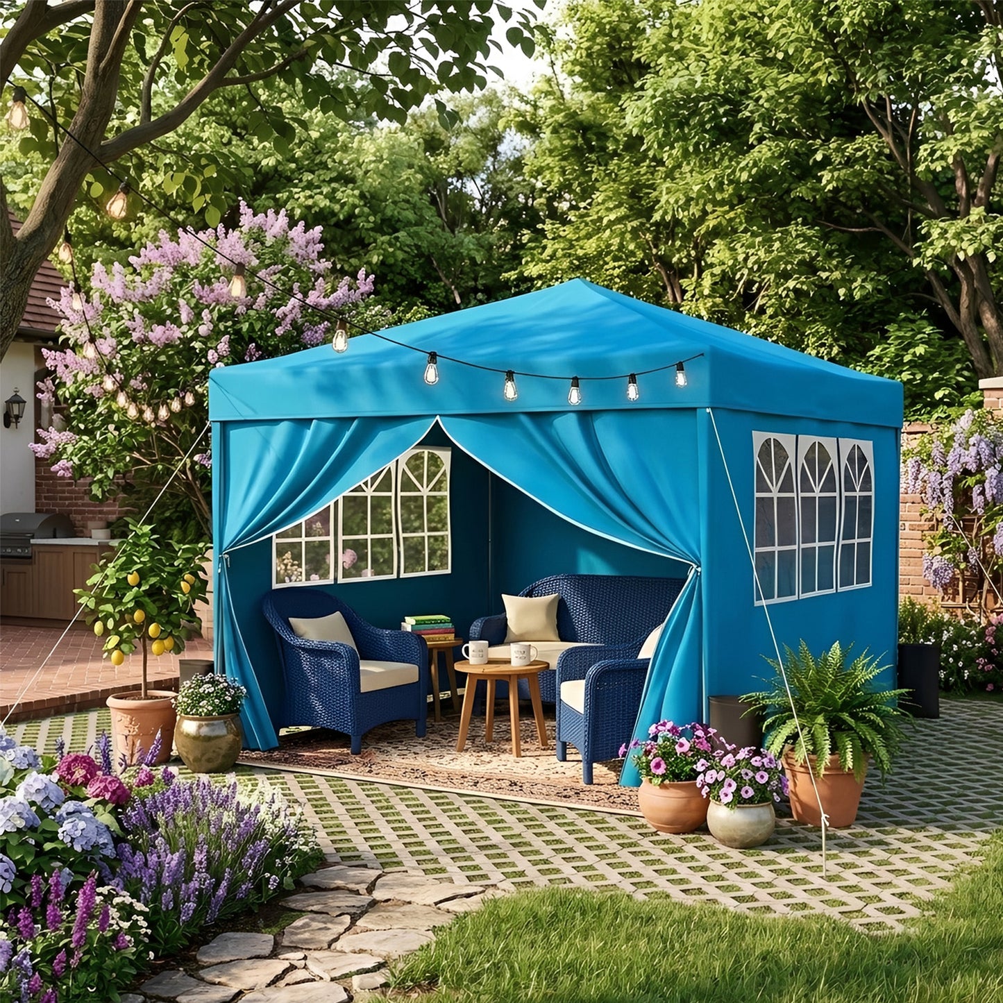 10 x 10FT Pop up Canopy Tent with Sidewalls