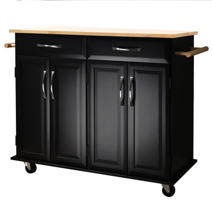 White/Black Large Catering Trolley Cart with Drawers and Cabinets