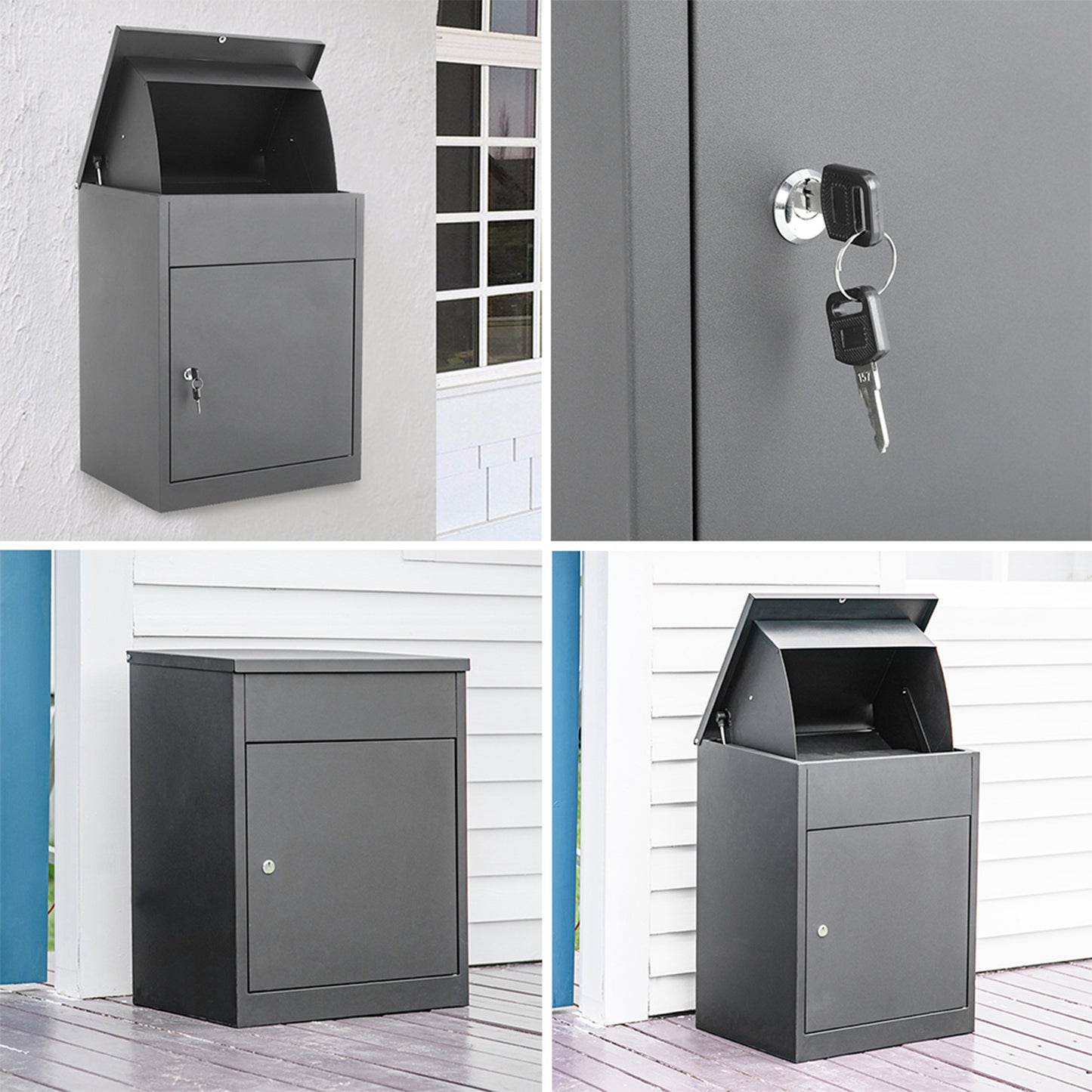 Lockable Galvanised Steel Parcel Drop Box