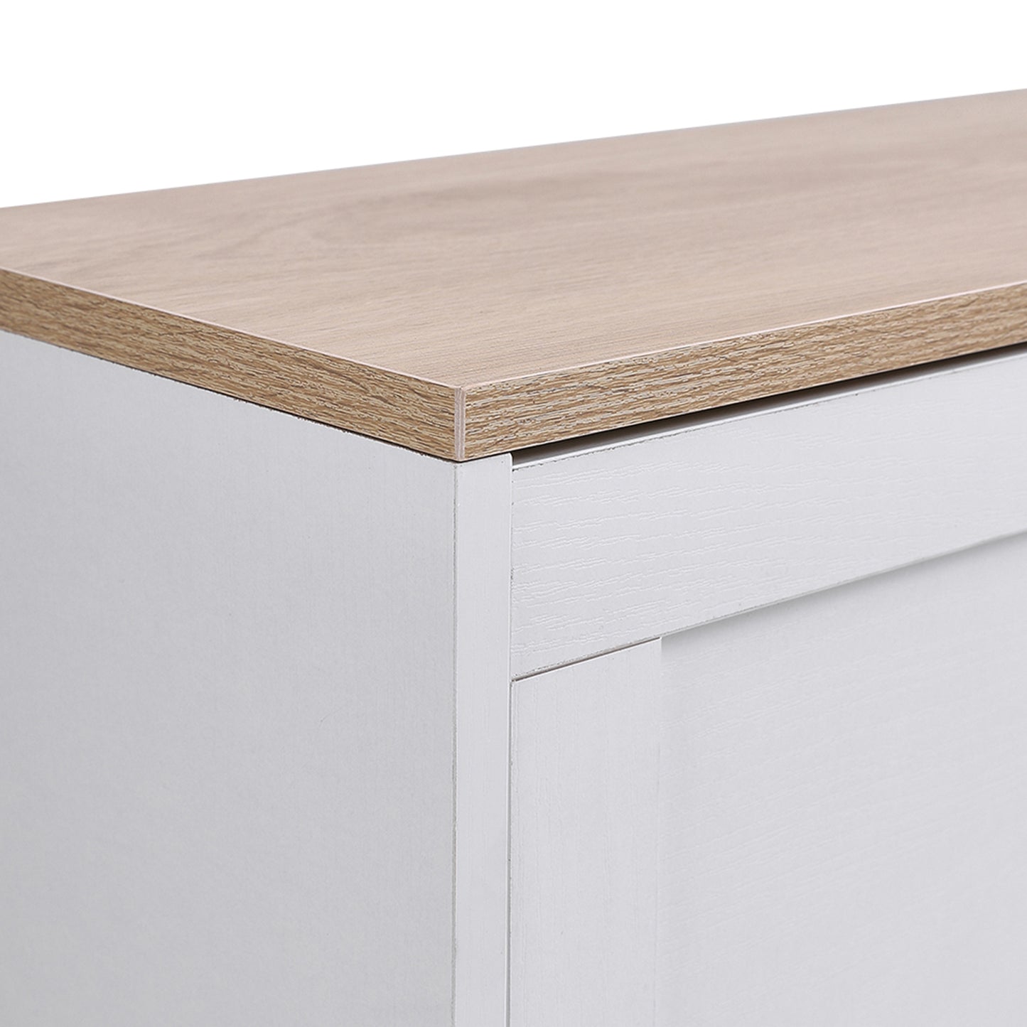 Wooden 2 Drawer Flip Down Shoe Cabinet