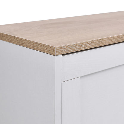 Wooden 2 Drawer Flip Down Shoe Cabinet