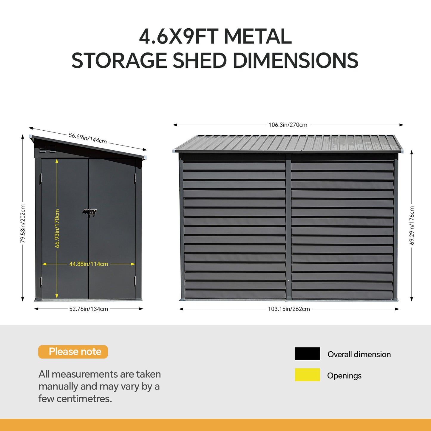 Wide Outdoor Lockable Steel Storage Shed