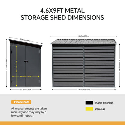 Wide Outdoor Lockable Steel Storage Shed
