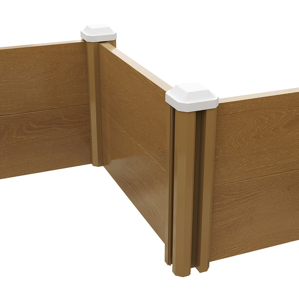 Plastic Wood-Grain Raised Garden Bed Planter