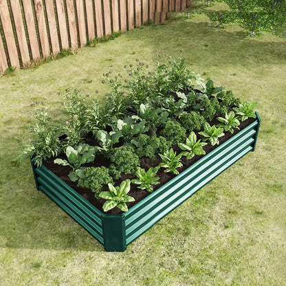 Galvanized Steel Rectangular Raised Garden Bed Planter Box