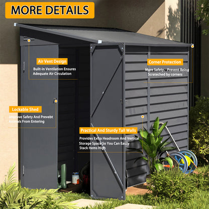 Wide Outdoor Lockable Steel Storage Shed
