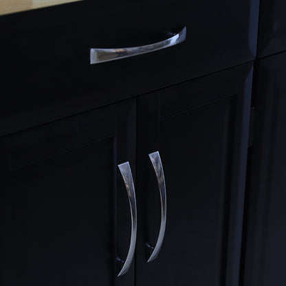 White/Black Large Catering Trolley Cart with Drawers and Cabinets